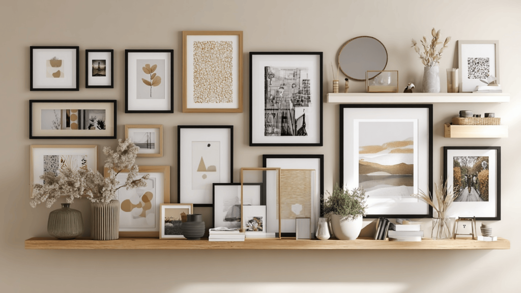 Gallery Wall with Art & Photos