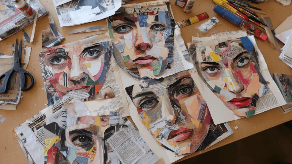 Magazine Collage Portraits Art Activity For Kids