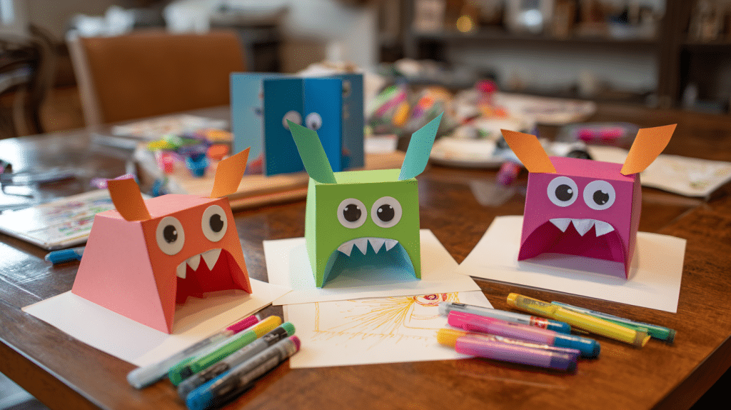 Pop Up Paper Monsters Craft For Kids