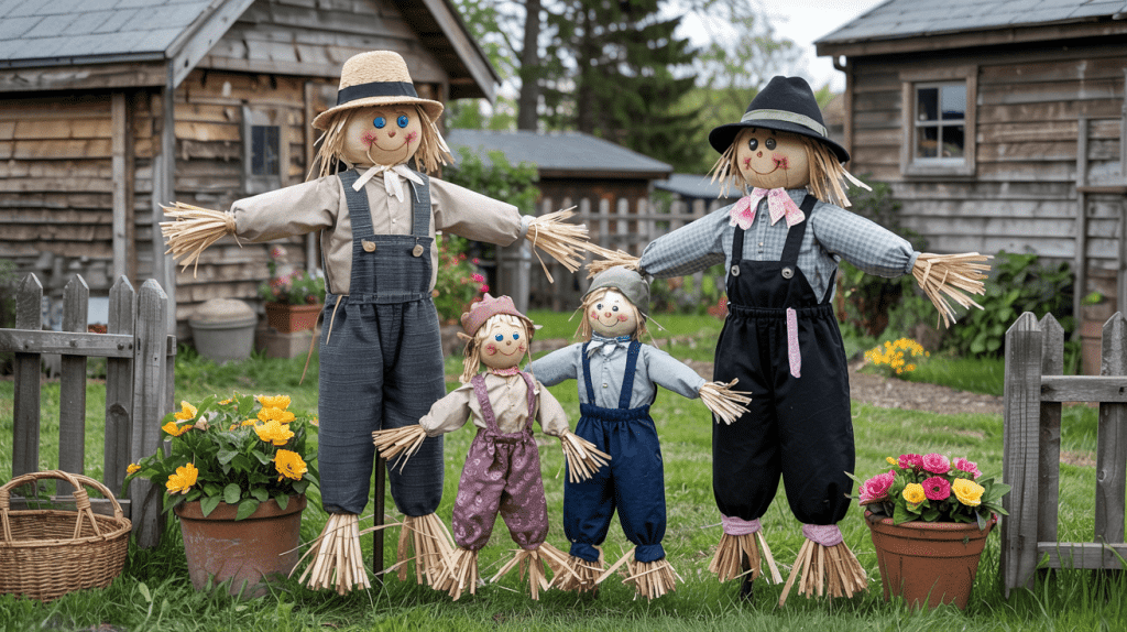 Scarecrow Family With Varied Size Clothing (1)