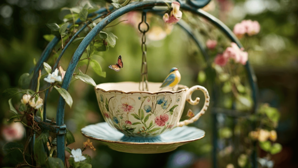 Tea Cup Bird Feeder