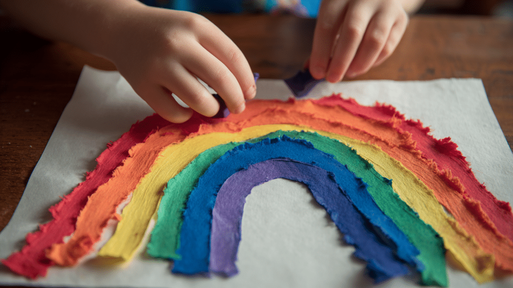 Torn Paper Rainbow Craft For Preschool Kids