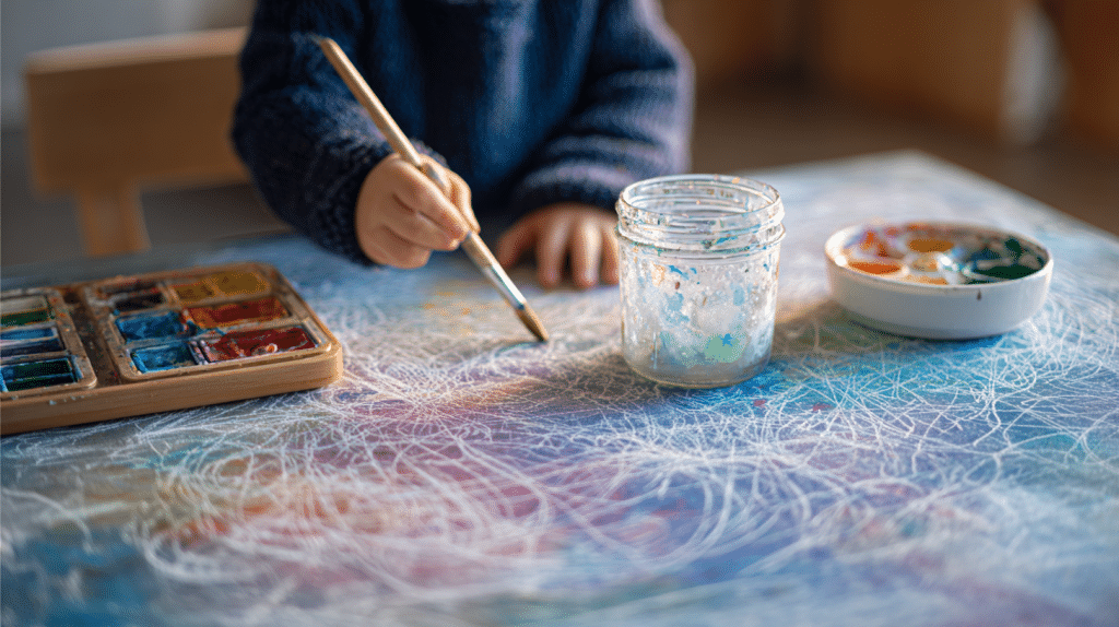 Watercolor Resist Art Toddler Magic Painting Activity