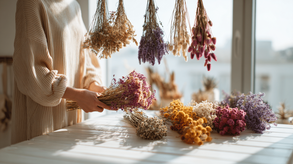 drying flowers