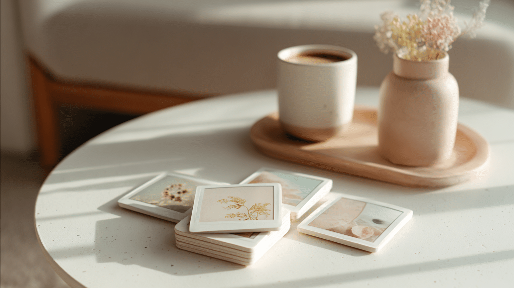 polaroid coasters