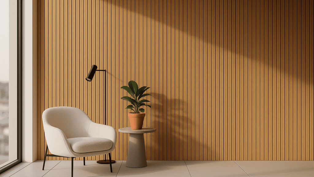 wooden slat wall