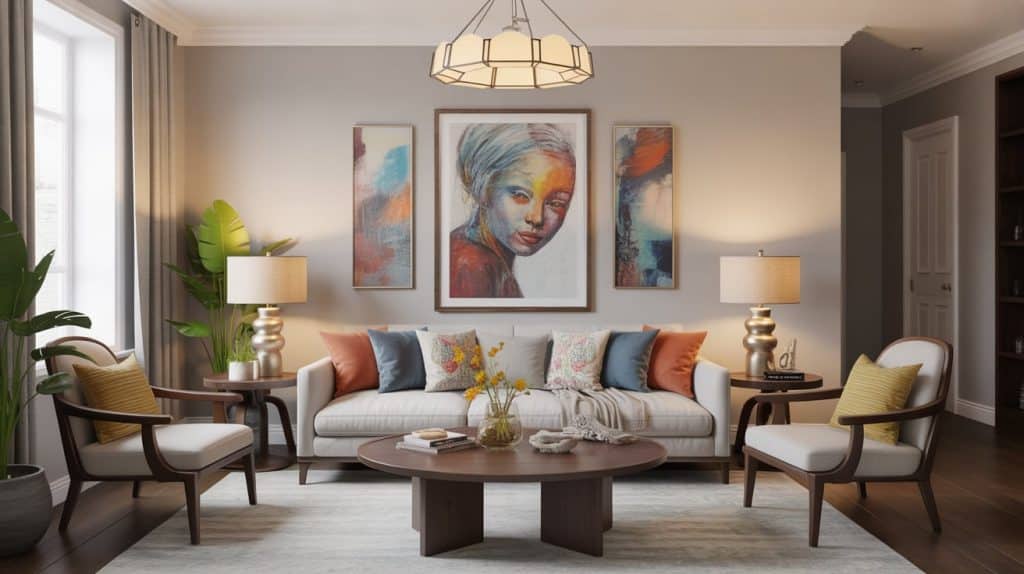Artistic and Expressive Living Room