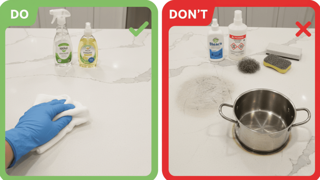 Dos and Don'ts for Cleaning Quartz Countertops