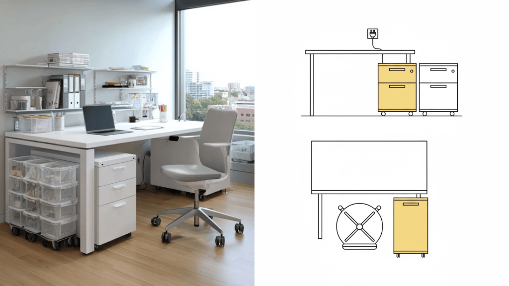 Hidden Under-Desk Storage