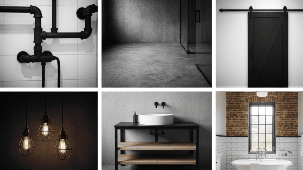 Industrial Chic Black and White Bathroom Ideas