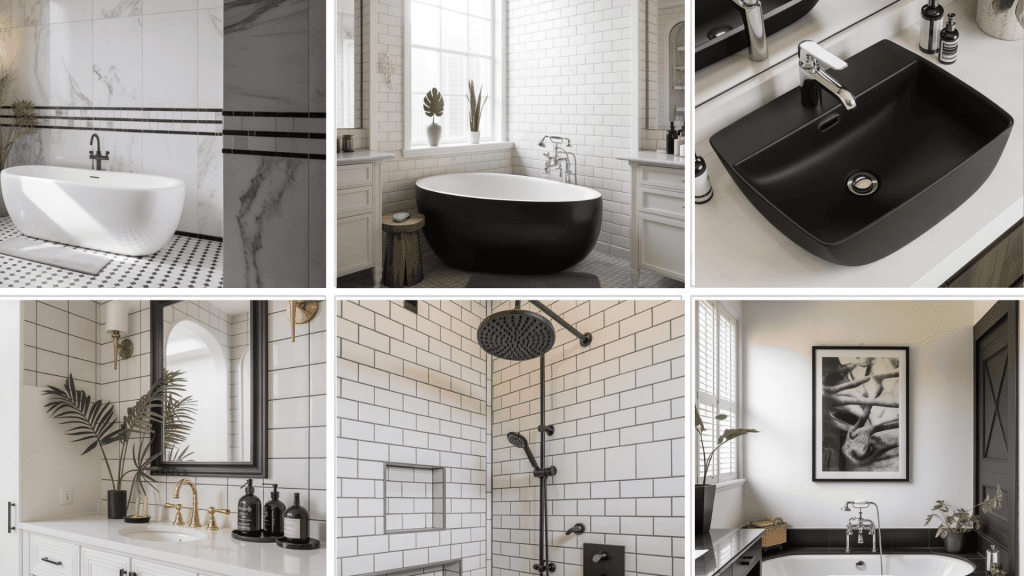 Luxurious Spa Inspired Black and White Bathroom Ideas