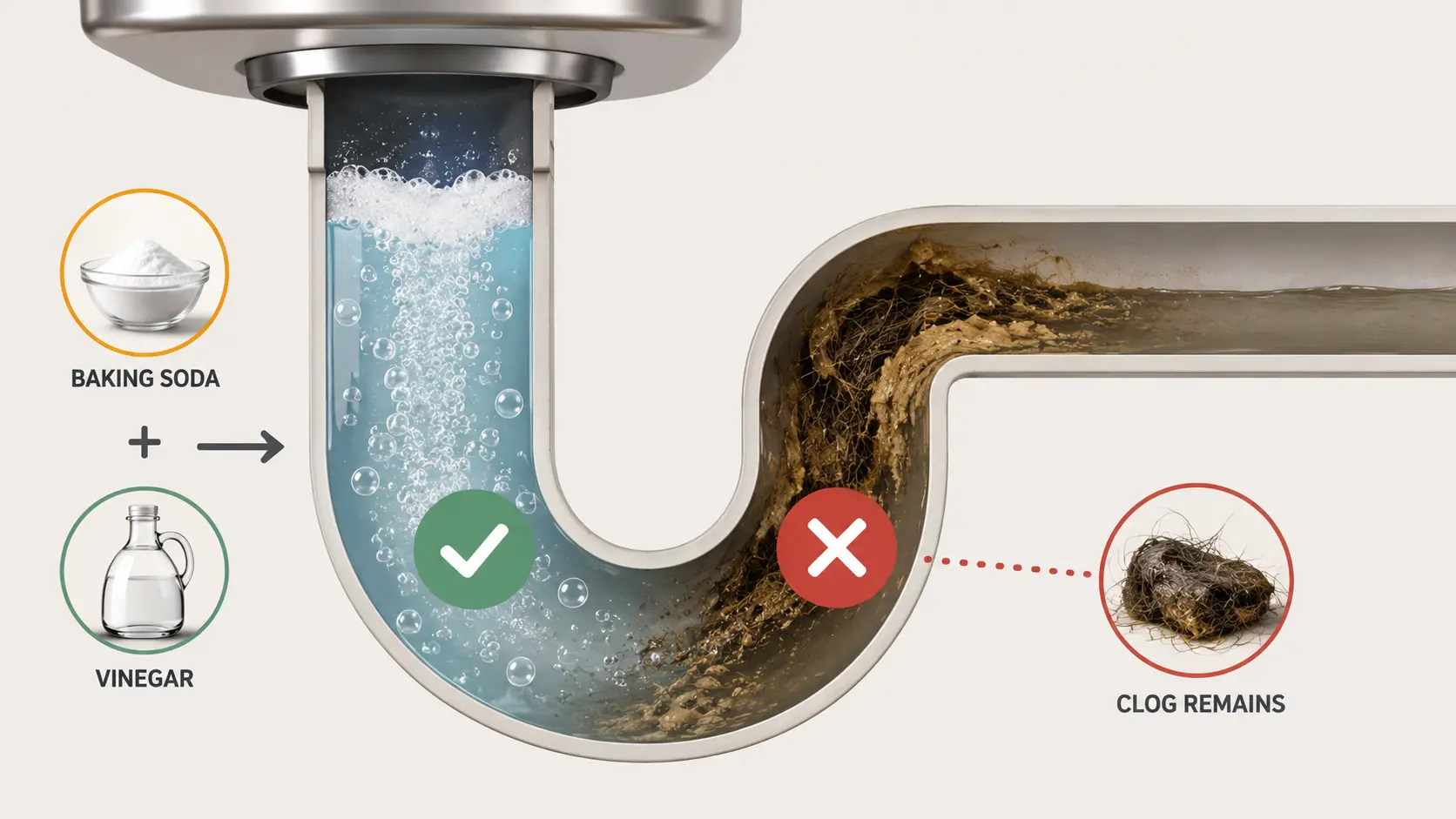 Why Baking Soda and Vinegar Do Not Actually Clear a Drain
