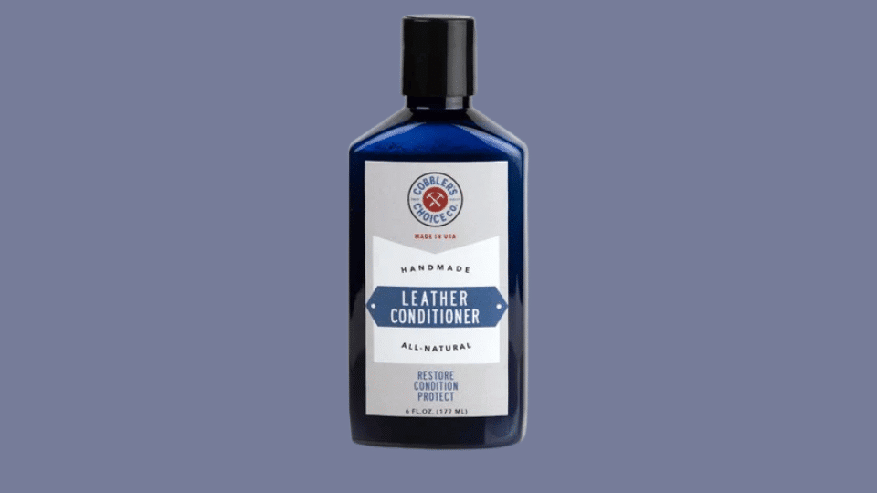 Cobbler's Choice Leather Conditioner bottle on a plain background