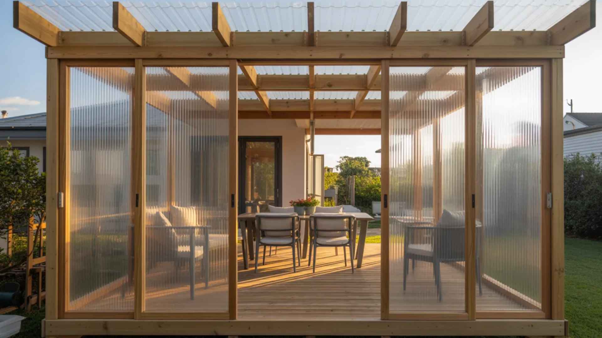 Corrugated Plastic Roofing on a Simple Wood Frame