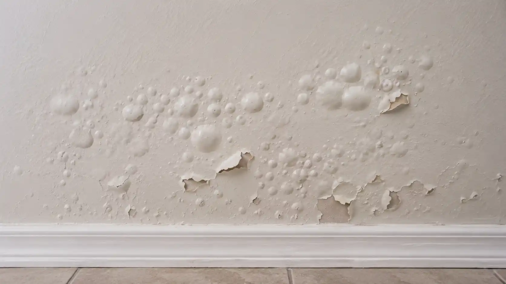 Bubbling Paint coming off the wall.