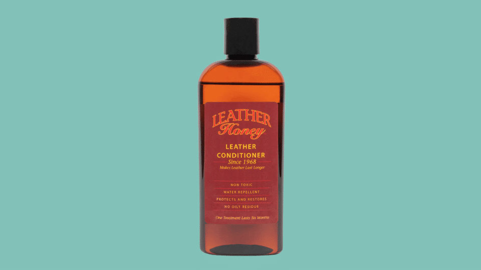 Leather Honey Leather Conditioner bottle on a plain background