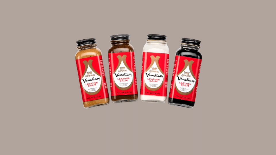 Venetian Shoe Cream bottles on a plain background