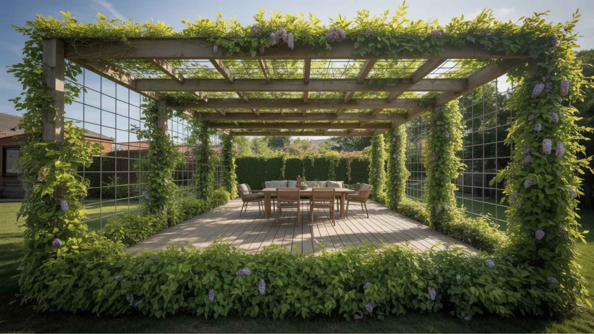 Wisteria or Climbing Vines on Wire (1)