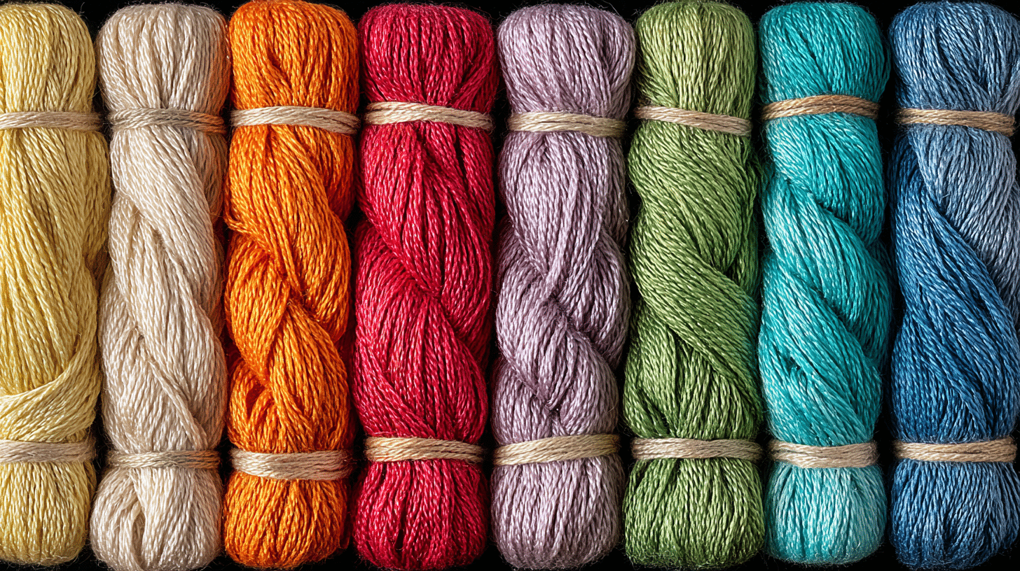 Colorful embroidery floss skeins in multiple shades for friendship bracelet making and knot patterns