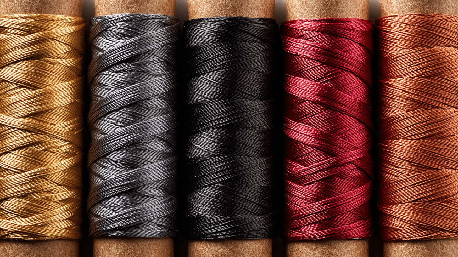Shiny satin cord spools in rich colors with a smooth finish for beaded friendship bracelets