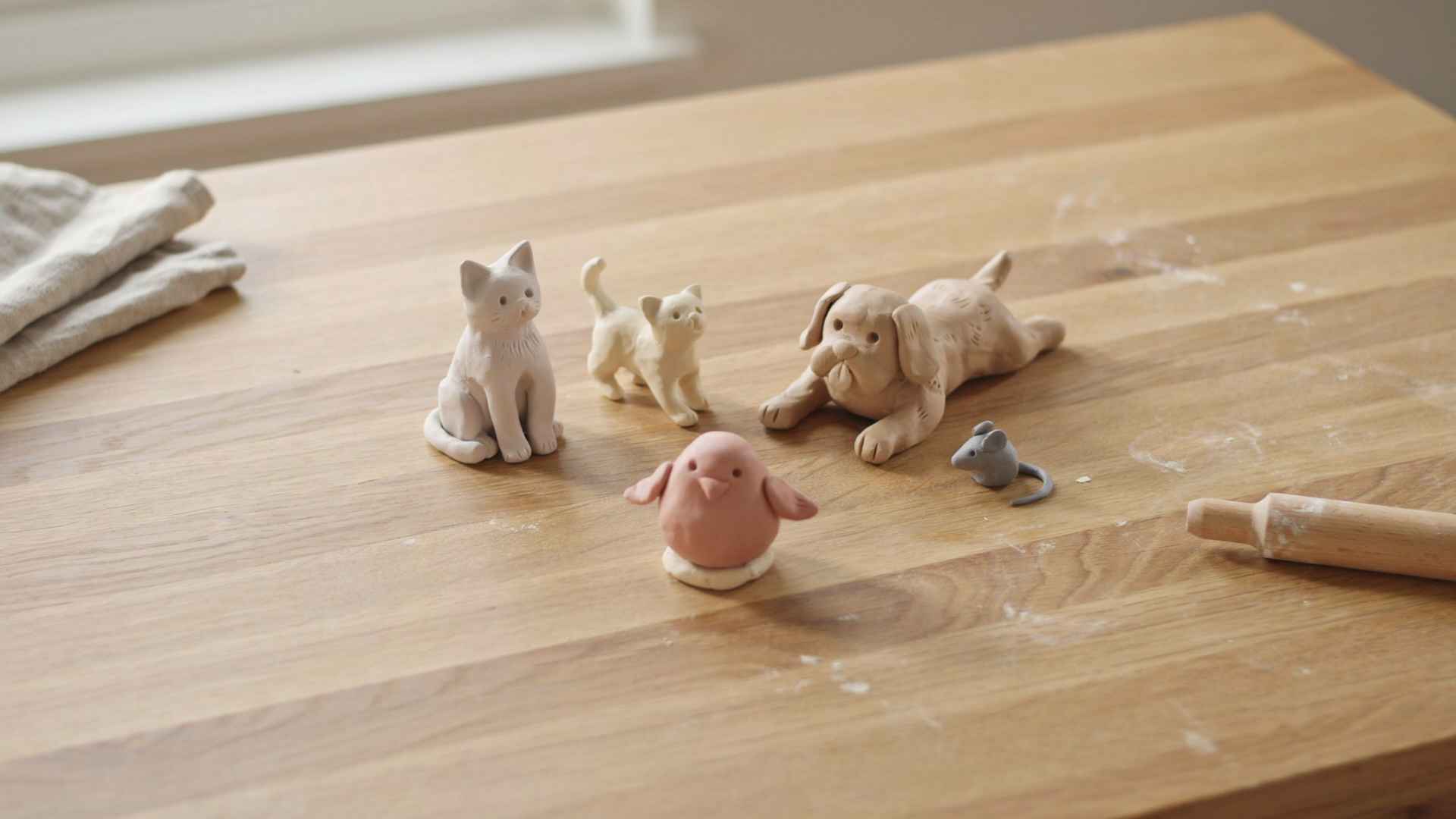 Simple clay animal shapes for beginner craft projects