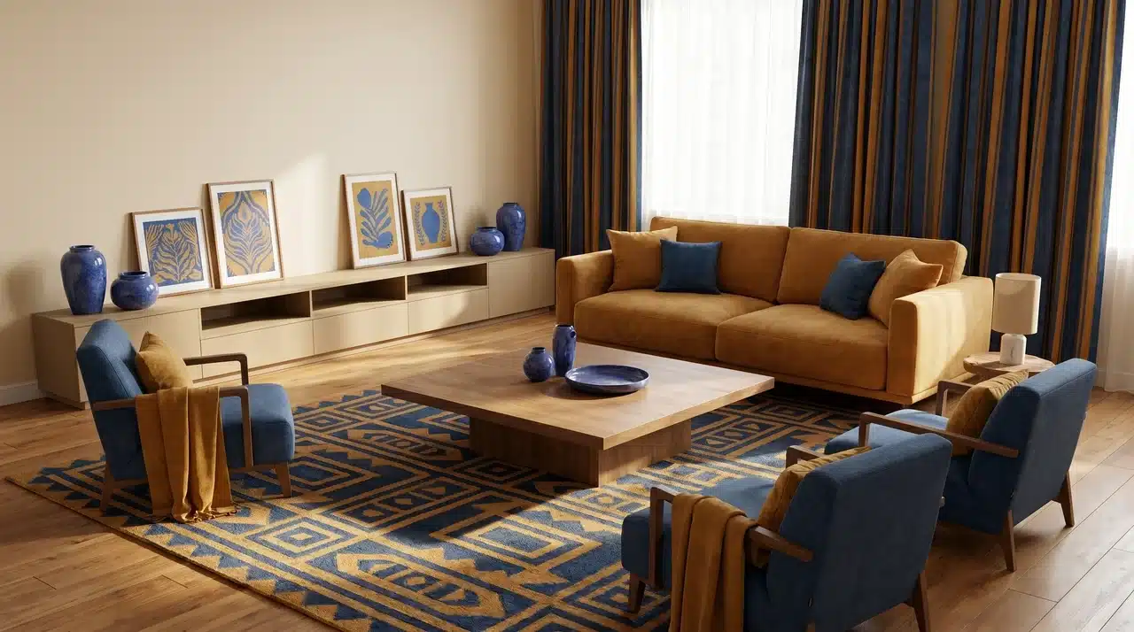 Balanced color and furniture scale in a room styled using DrHomey interior design